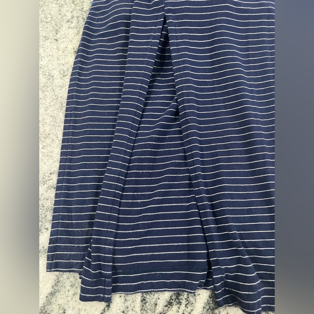 SOMA 💙Short Sleeve, Long Sleep Shirt - Navy Blue with White Stripes -Nightshirt - Picture 5 of 8